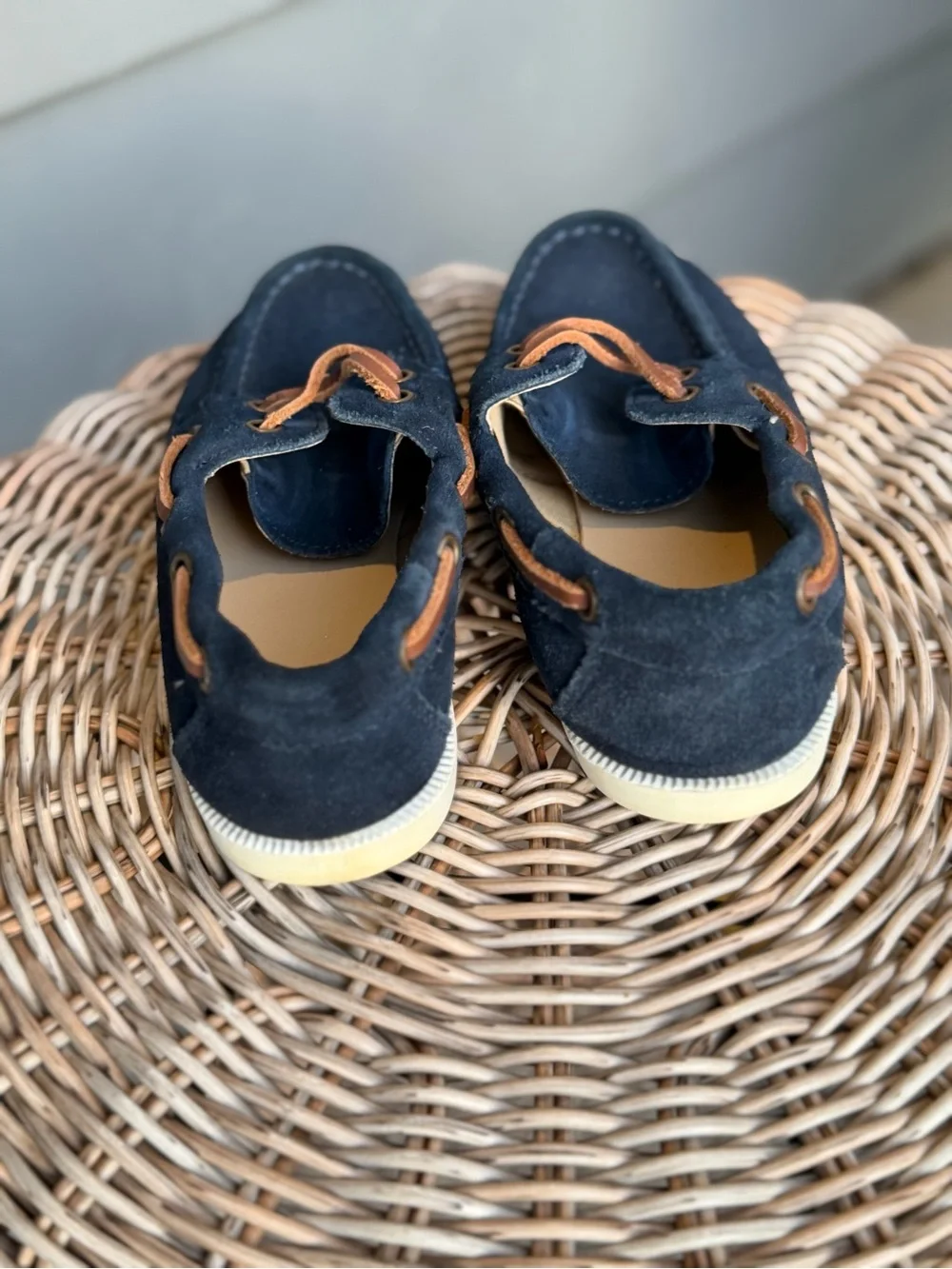 Janie and Jack Boys Navy Suede Leather Boat Shoes Loafers Size 13